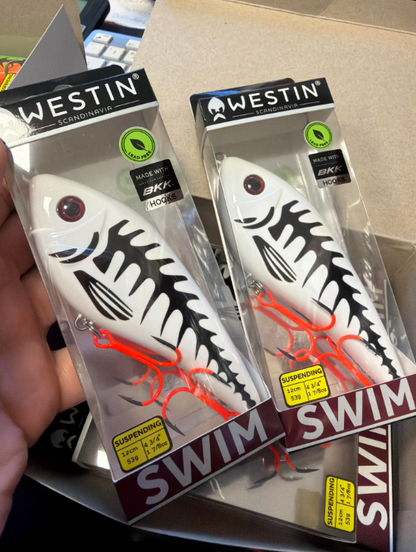 Wobler Westin Swim Glidebait 12cm SUSPENDING - Ghost Bone EDYCJA HALLOWEEN
