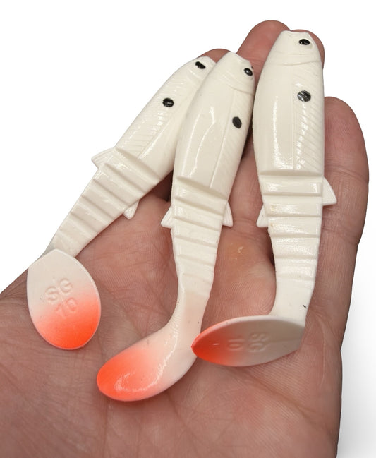 LIMITOWANY ! Guma Savage Gear Cannibal 10cm - White Dot /EDYCJA DRAPIEŻNIK/ 1szt